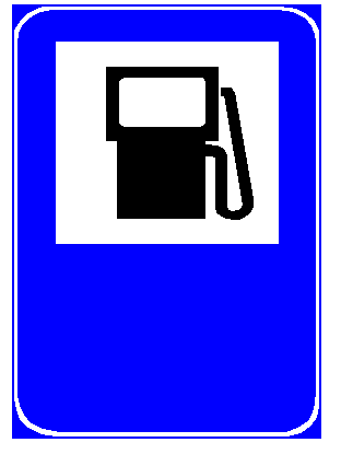 Sinjali në figurë tregon që, në afërsi, është një pikë furnizimi me karburant. 