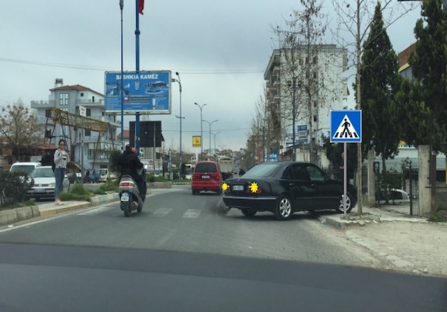The driver of the car enters the traffic moving backwards, how do you assess this situation.