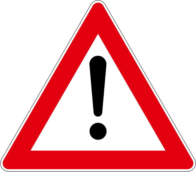The traffic sign warns of the general danger on the road.