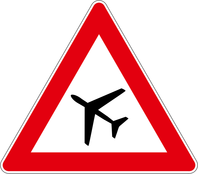 The traffic sign announces the location of the airport.