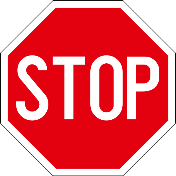 The traffic sign indicates the mandatory stop.
