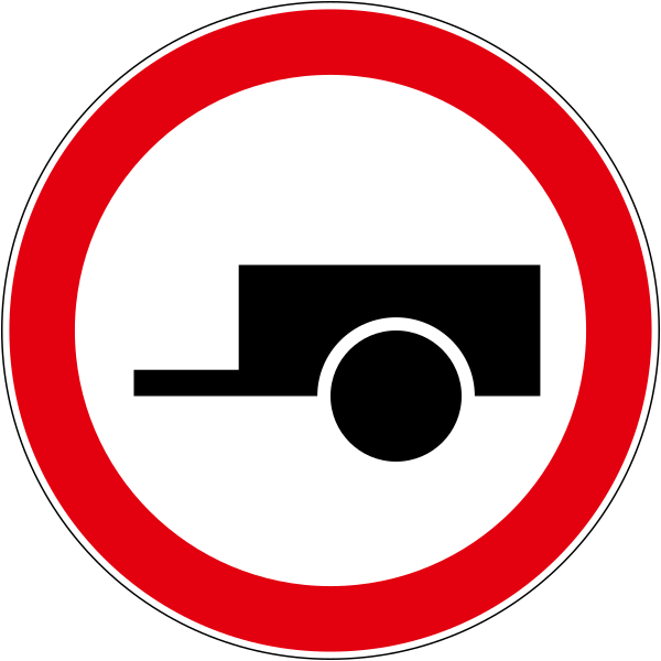 The traffic sign indicates the wheelbarrow.
