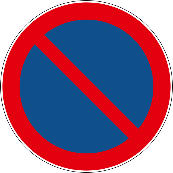 The traffic sign indicates the parking area.