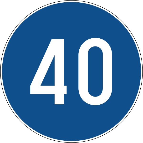 The traffic sign indicates the speed recommendation.