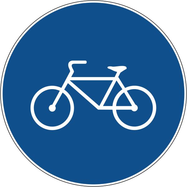 The traffic sign indicates the path for cyclists.