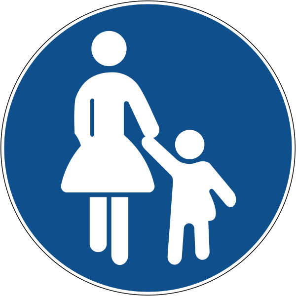 The traffic sign indicates prohibition of movement for pedestrians.