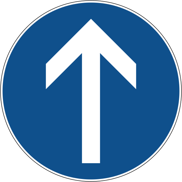 The traffic sign indicates the mandatory direction.