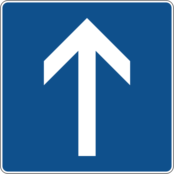 The traffic sign indicates the road with traffic in one direction of movement.