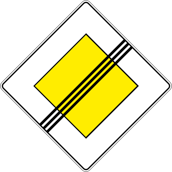 The traffic sign indicates the right-of-way.