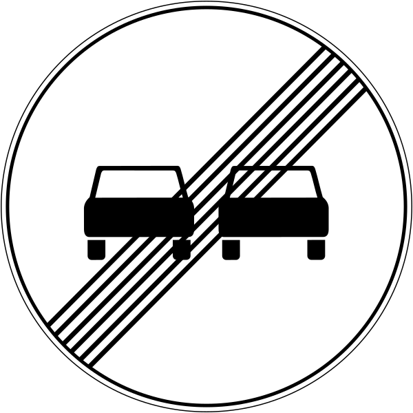 The traffic sign indicates the part of the road where overtaking is prohibited.