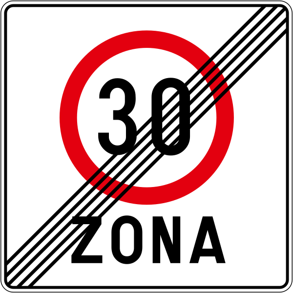 The traffic sign indicates the maximum speed limit zone.