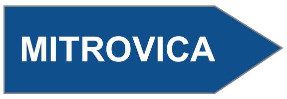 The traffic. sign indicates the mandatory direction for Mitrovica.