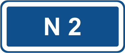 The sign indicates the national road.