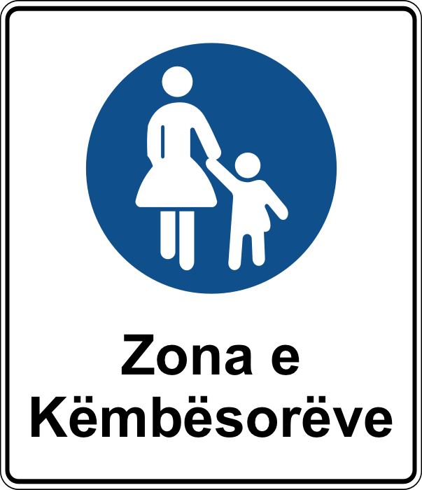 Trafik işaretleri yaya alanını gösterir.