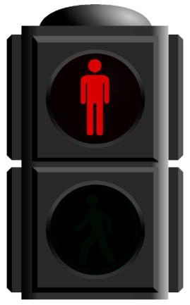 What does the traffic light signal as in the picture?