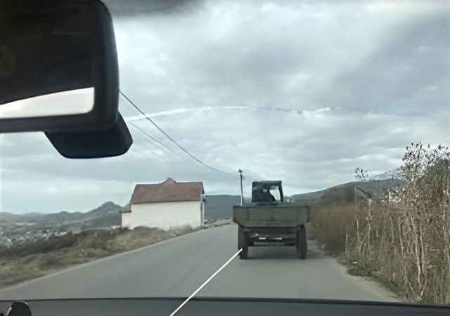 It is allowed to overtake the tractor in this situation even though it is the full longitudinal line on the road.