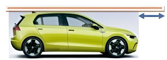 The load in the car can exceed the front part up to 1.5m.