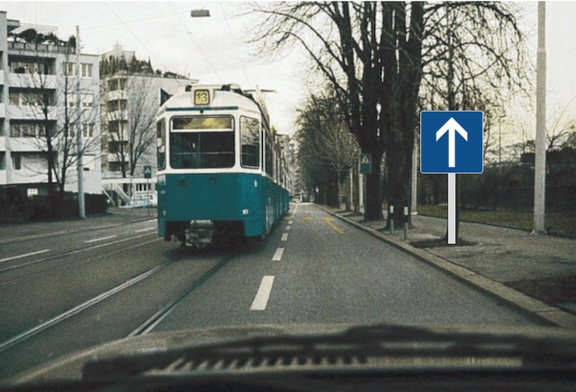 It is allowed to overtake the tram from the right and left side in this situation.