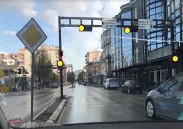 You are allowed to continue driving if I cannot stop safely before the intersection.