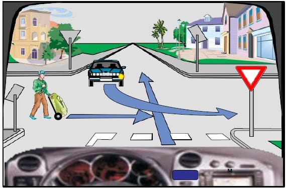 In this intersection (situation) I will move first.