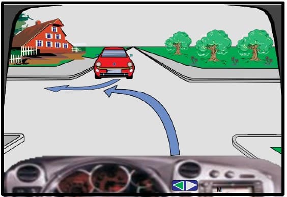 Na ovoj raskrsnici crveni auto se kreće prvi.