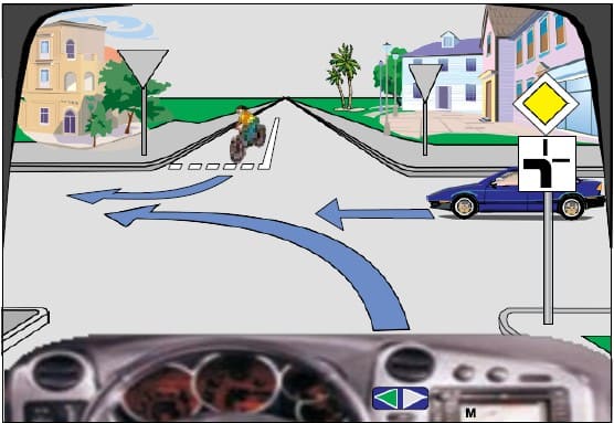 In this situation, the blue car will move last.