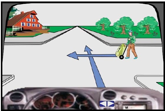 In this intersection, I will be cautious about the pedestrians even though they are not moving in a straight Line.