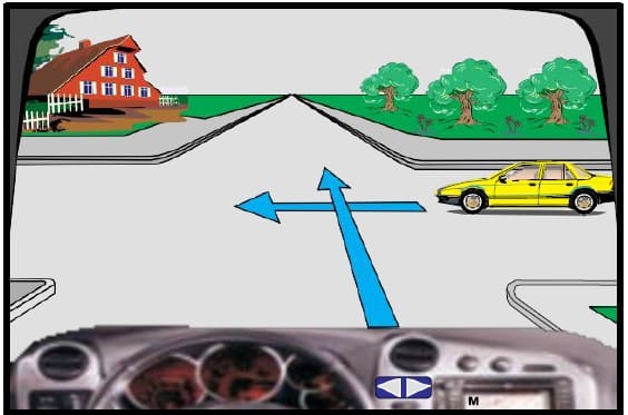 In this intersection, the yellow car moves first.