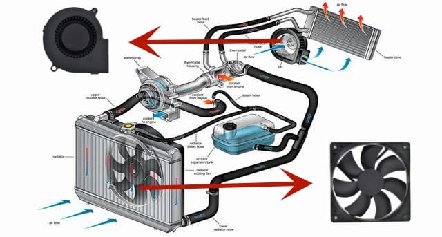 Cooling devices (liquid/water) enable the engine to work.