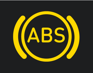 The control lamp in the photo signals that the ABS system is not functional.