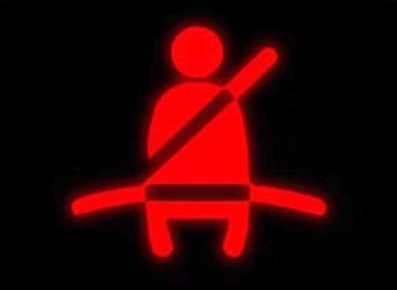 The control lamp signals (indicates) the safety belt is functional.